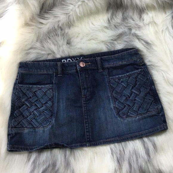 Juniors Roxy Denim Woven Pocket Denim Jean Mini - Picture 2 of 7